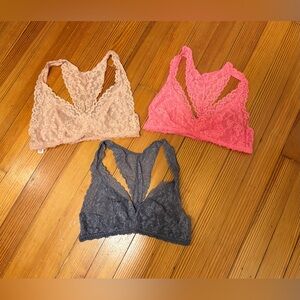 3 lace bralettes T back wireless Victoria’s Secret size M